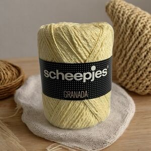 NWT Vintage Scheepjes GRANADA Light Yellow Cotton Yarn Knitting Yarn